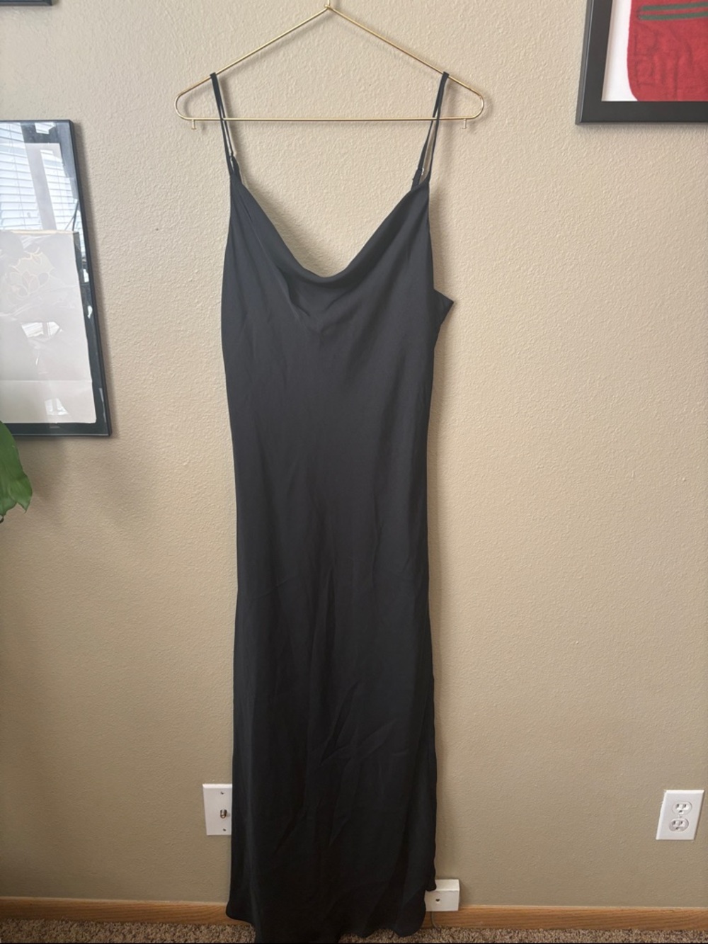 Altar'd State Black Cowl Neck Slip Maxi Dress